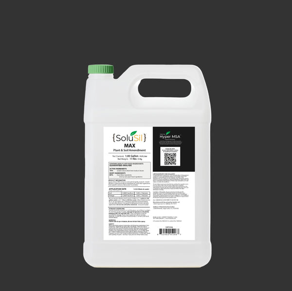 SoluSil® MAX - mMSA Root Feed & Soil Amendment 1 Gallon / 4 Liter (2 Pack 2G/8L) 20 Acre / 8 Ha